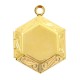 Metalen Medaillon hanger hexagon 24x17mm Goud